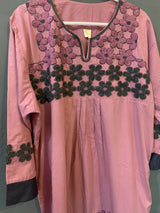 Pink Embroidered Frock | Women Frocks & Maxis | Medium | Worn Once