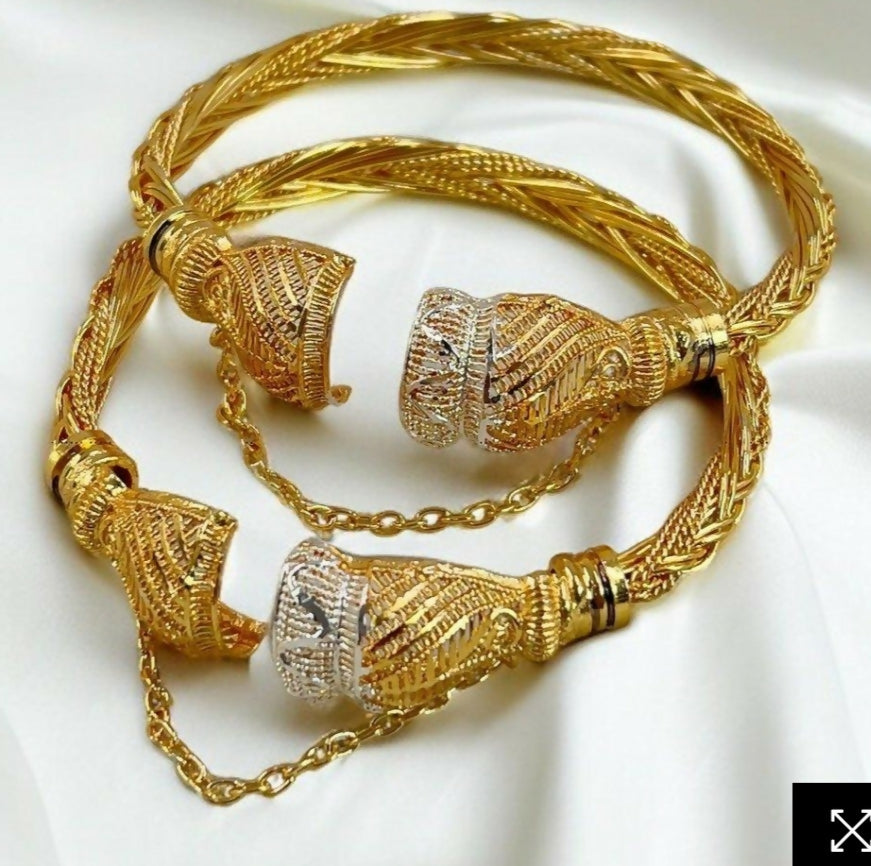 Twisted screw adjustable bangle set-00195 | Women Jewelry | Bangles | Brand New