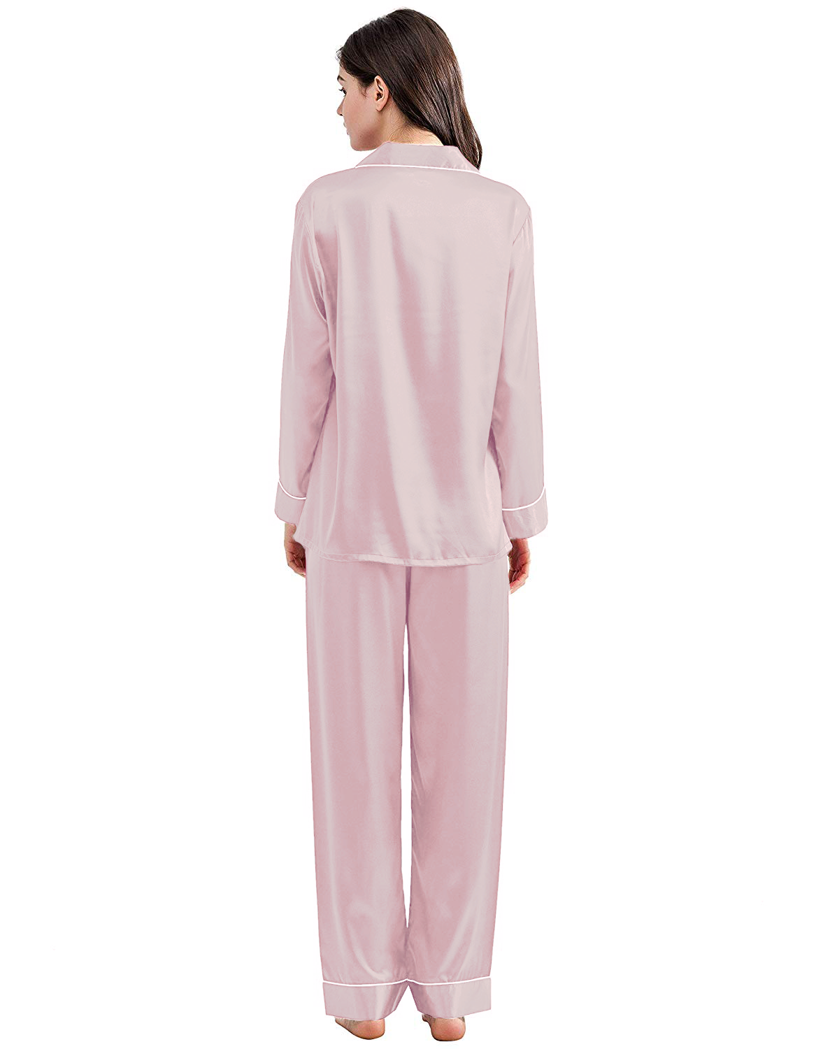 Buy Silk PJ Set With Scrunchie - Pink in Pakistan
