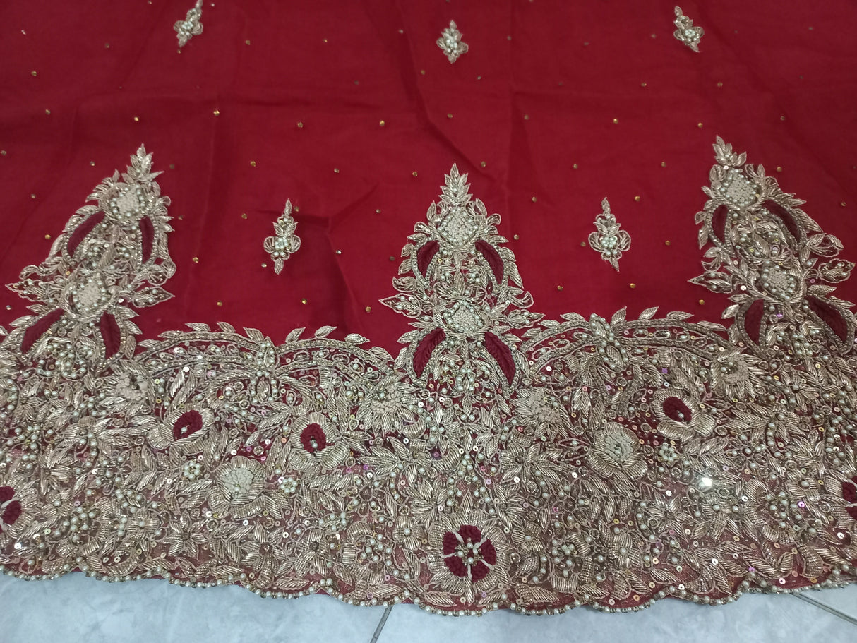 Elegant Red Hand Embroidered Bridal Dress | Women Bridals | XSmall | Worn Once