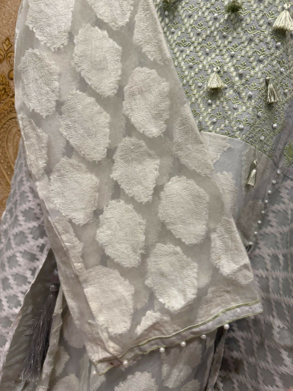 Raw Silk 3Pcs | Women Locally Made Formals | XLarge | Worn Once