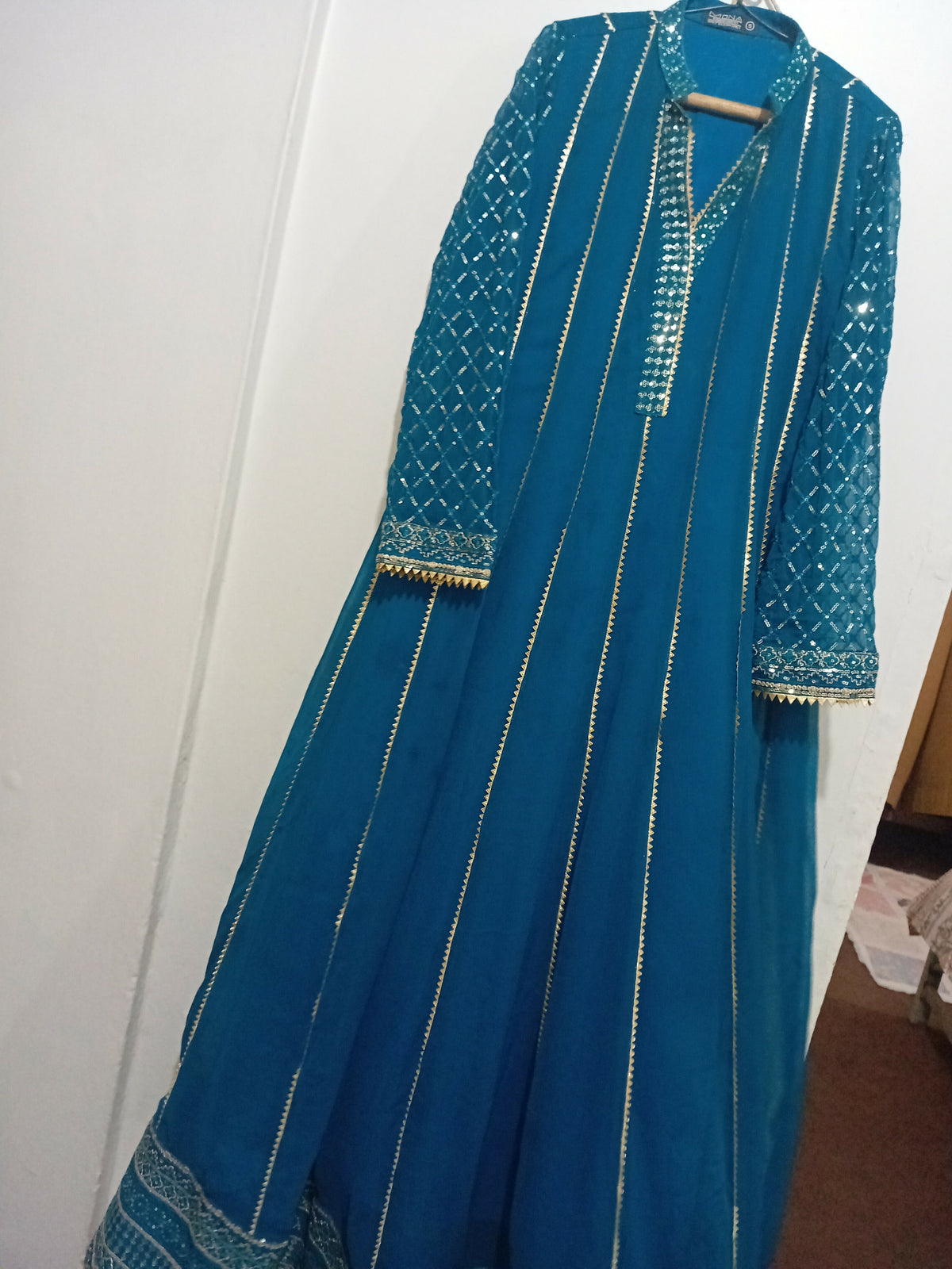 Mona Embroidery | Women Frocks & Maxis | Medium | Blue | Worn Once