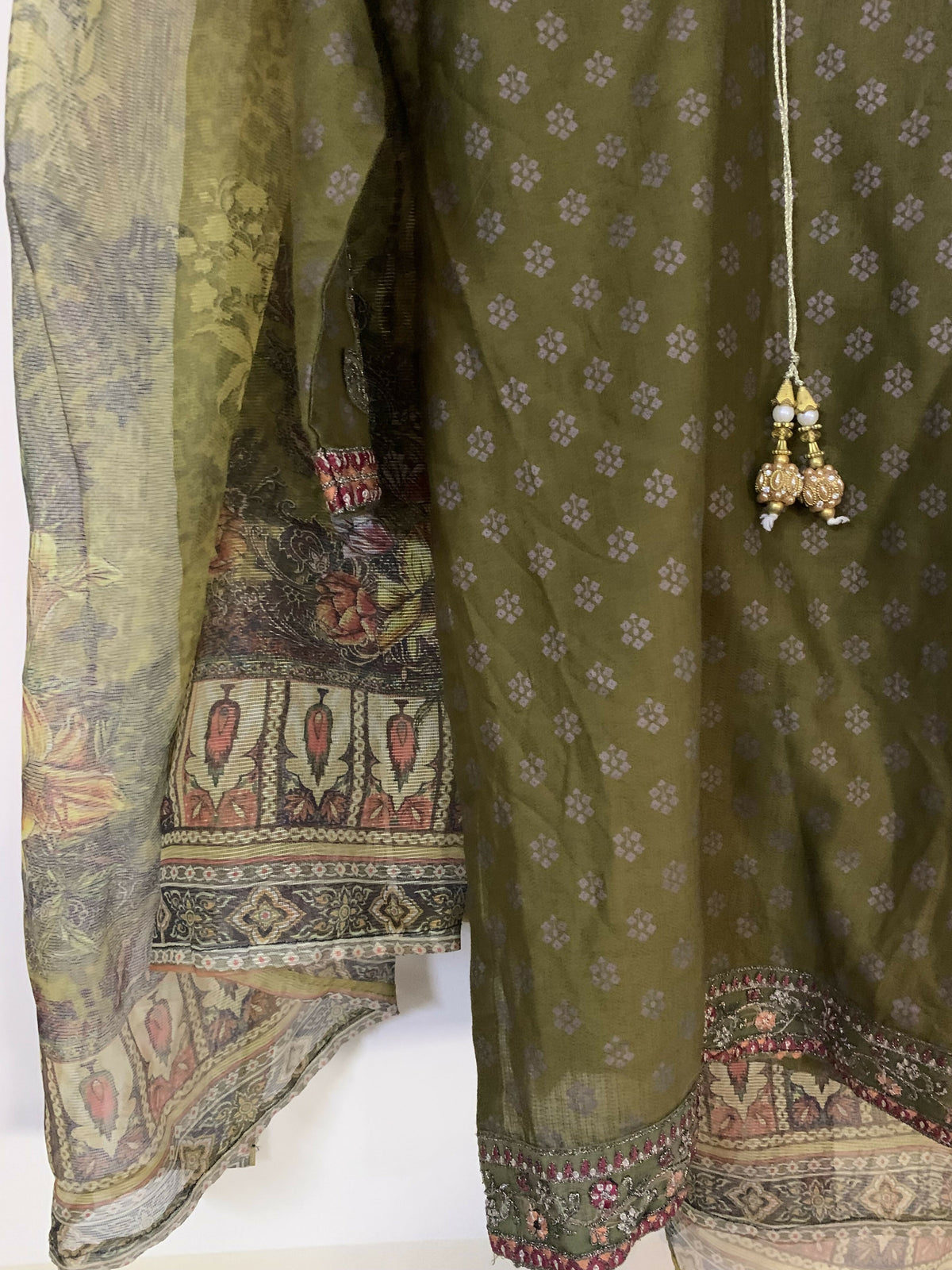 Embroidered 3 PC Dress | Women Locally Made Kurta | Green | Small | Worn Once
