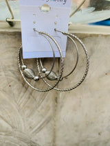 White silver loop Earrings | Women Jewelry | Small | New