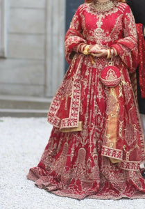 Naqshi | Red Bridal Lehnga | Women Bridals | Small | Worn once