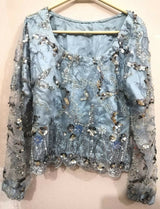 Ice Blue Saree | Women Locally Made Formals | Small | Worn Once