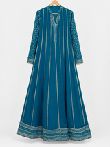 Mona Embroidery | Women Frocks & Maxis | Medium | Blue | Worn Once