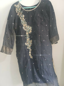 Black Chiffon Formal Suit | Women Locally Made Formals | Small | Preloved