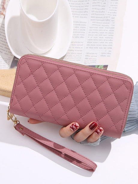 Buy SHEIN Quilted Detail Long Wallet With Wristlet Slim Portable in Pakistan