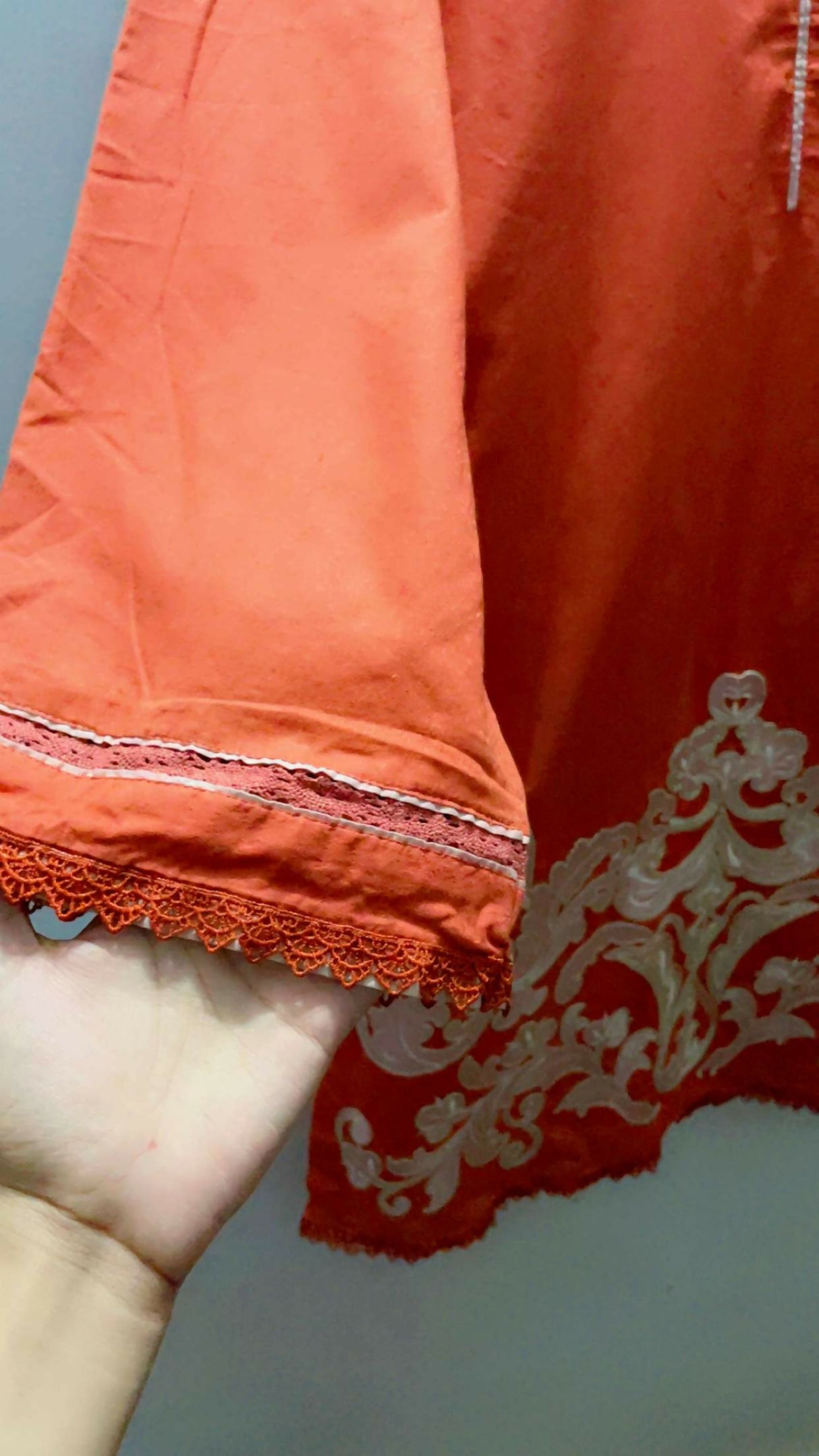 Alkaram | Women Branded Kurta | Orange | Large | Preloved