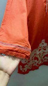 Alkaram | Women Branded Kurta | Orange | Large | Preloved