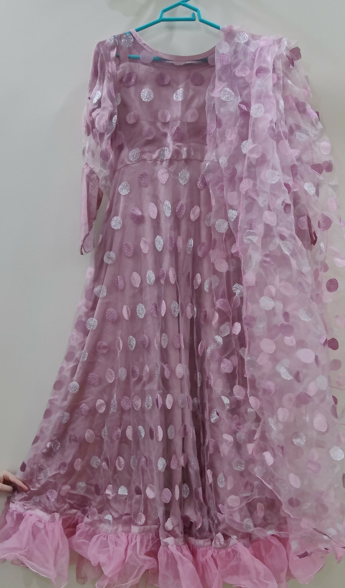 Long Maxi With Frill | Women Frocks & Maxis | Pink | Medium | Worn Once