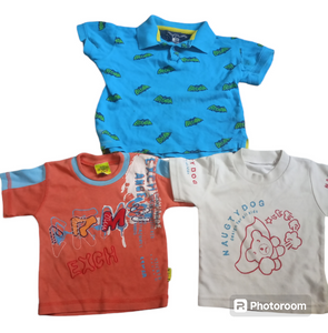 Roll Over Kids | Pack of 3 shirts| Boys Tops & Shirts | Size :1 to 2 years| Preloved