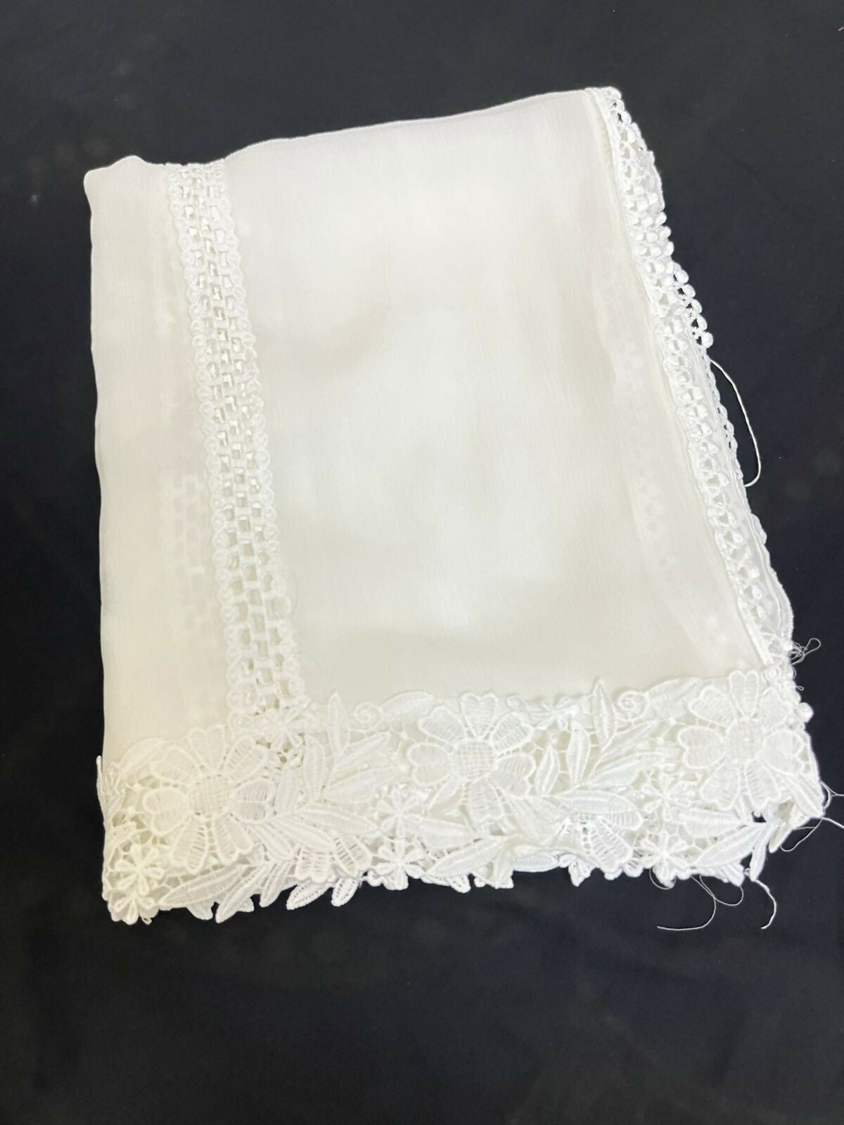 Dyeable Chiffon Lace Dupatta | Women Accessories | Duppata | Large | Brand New