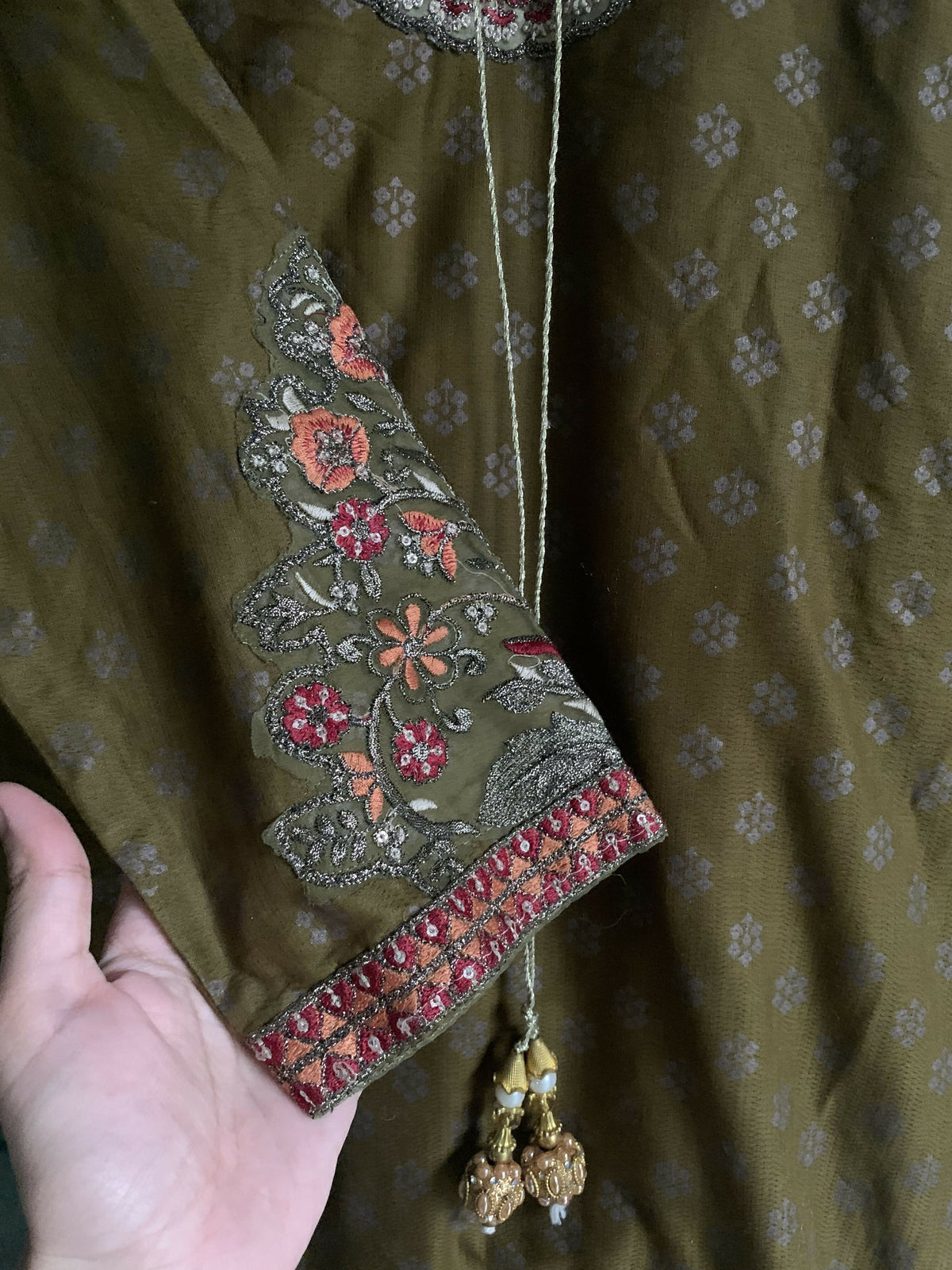 Embroidered 3 PC Dress | Women Locally Made Kurta | Green | Small | Worn Once