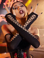 Buy SHEIN ROMWE Grunge Punk Solid Hollow Out Long Fingerless Gloves in Pakistan