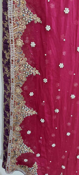 Mohsin Sons | Charming Maroon Bridal Suit | Women Bridals | Small | Worn Once