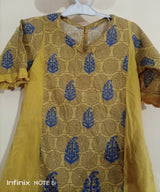 Khaadi | Beige Lawn Kurta for girls | Girls Shalwar Kameez | Size: 6 to 8 years| Preloved
