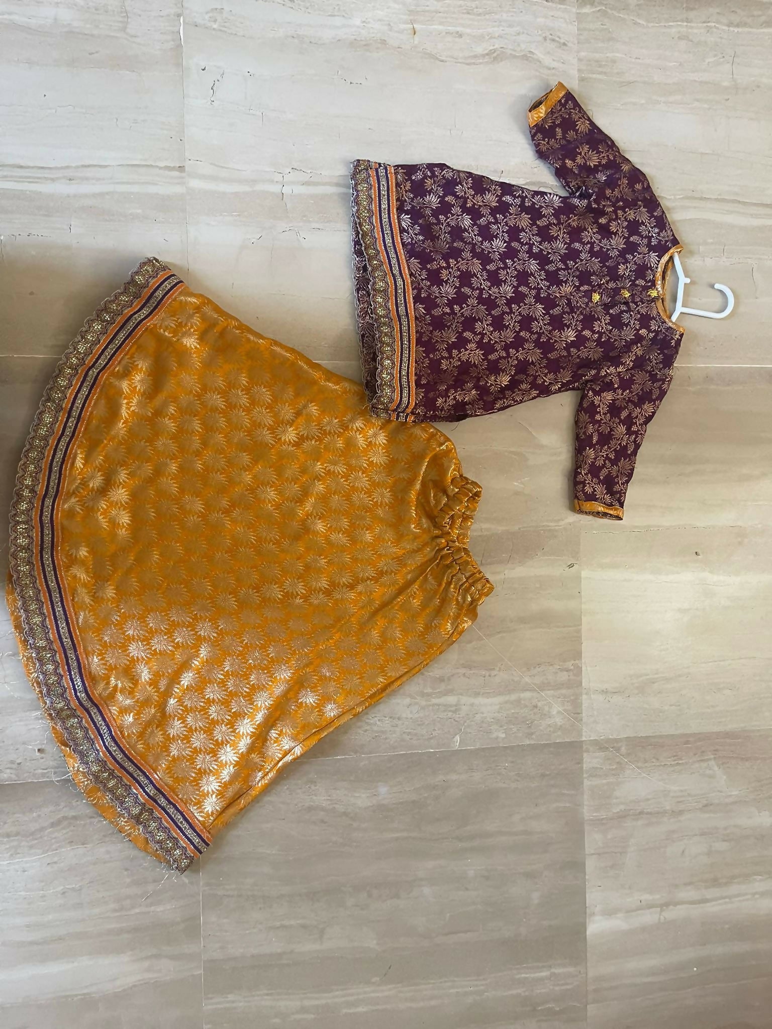 Beautiful Jamawar Sharara | Girls Shalwar Kameez | Size: 3-4 Year Girls | Preloved