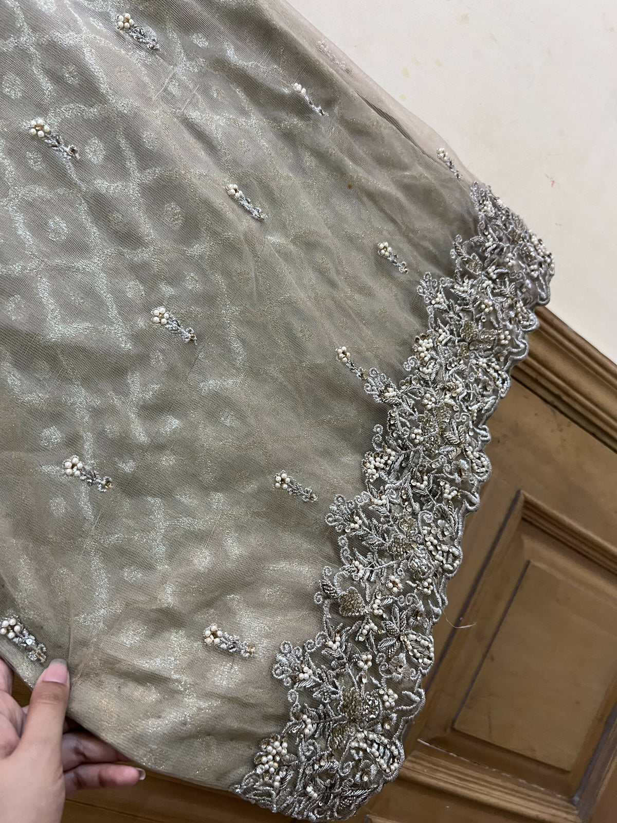 Sha Posh | Ghararas, Shararas & Lehngas | Women Branded Formals | Medium | Silver | Worn Once