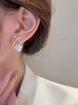Buy SHEIN Rhinestone & Faux Pearl Decor Stud Earrings in Pakistan