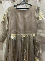 Greyish Golden Maxi | Women Frocks & Maxis | Medium | Preloved
