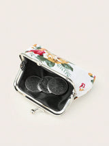 Buy SHEIN Rose Canvas Short Wallet 1 Clutch Fabric Women'S Floral Coin Purse Card Holder in Pakistan