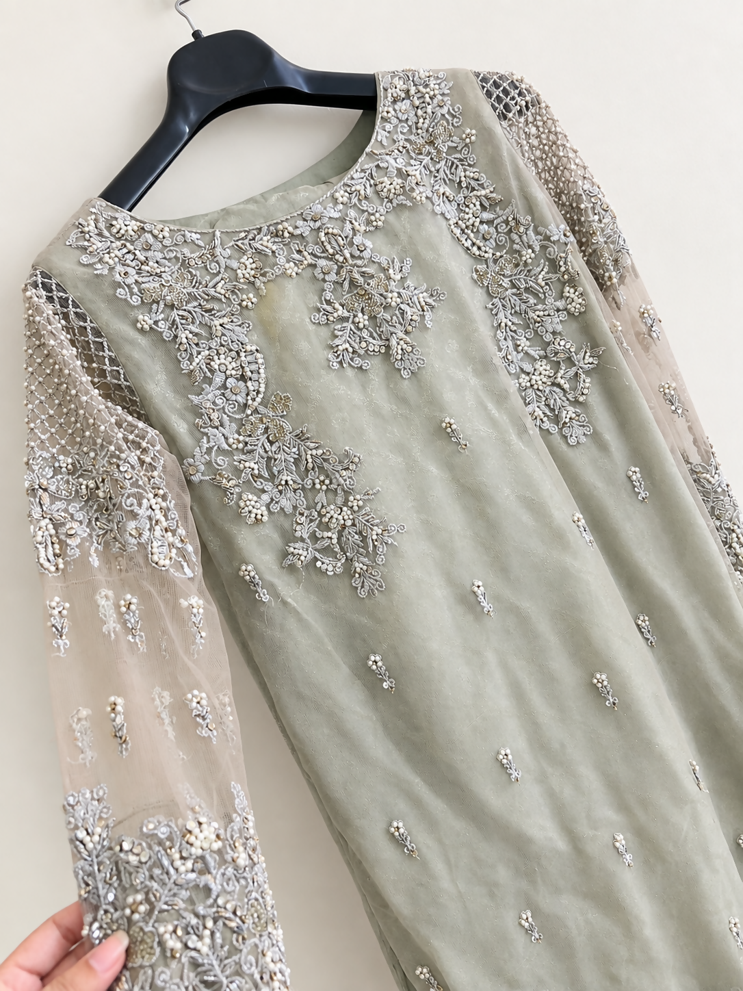 Sha Posh | Ghararas, Shararas & Lehngas | Women Branded Formals | Medium | Silver | Worn Once