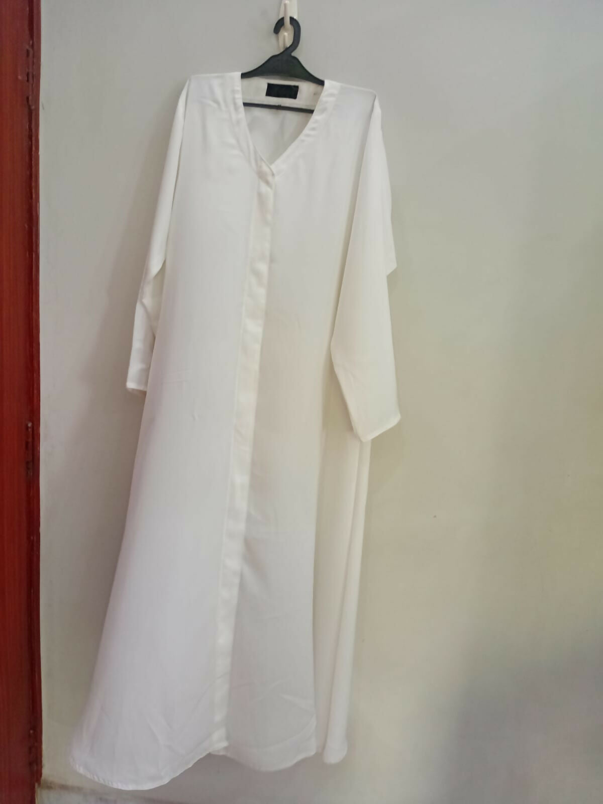 White Front Open Abaya with Stole | Women Accessories | Large | Brand New