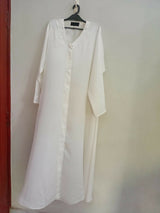 White Front Open Abaya with Stole | Women Accessories | Large | Brand New