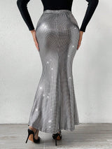 Buy SHEIN BAE High Waist Metallic Mermaid Hem Skirt in Pakistan