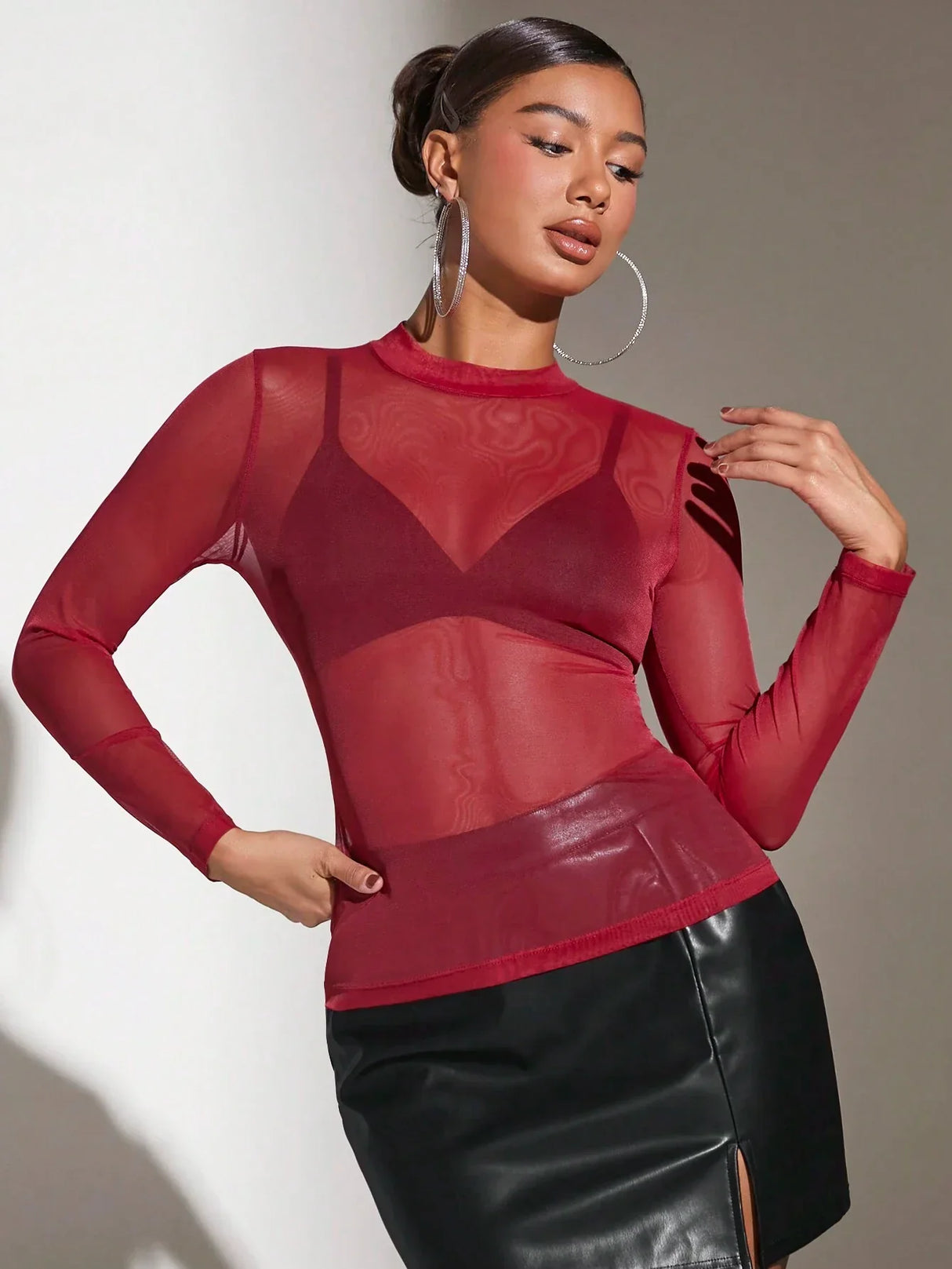 Buy SHEIN BAE Women's Sheer Mesh Top in Pakistan