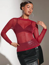 Buy SHEIN BAE Women's Sheer Mesh Top in Pakistan