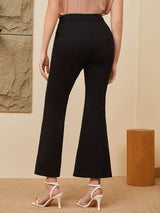 Buy SHEIN BIZwear Contrast Trim Split Hem Flare Leg Pants in Pakistan