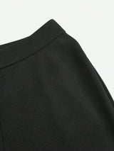 Buy SHEIN BIZwear Contrast Trim Split Hem Flare Leg Pants in Pakistan