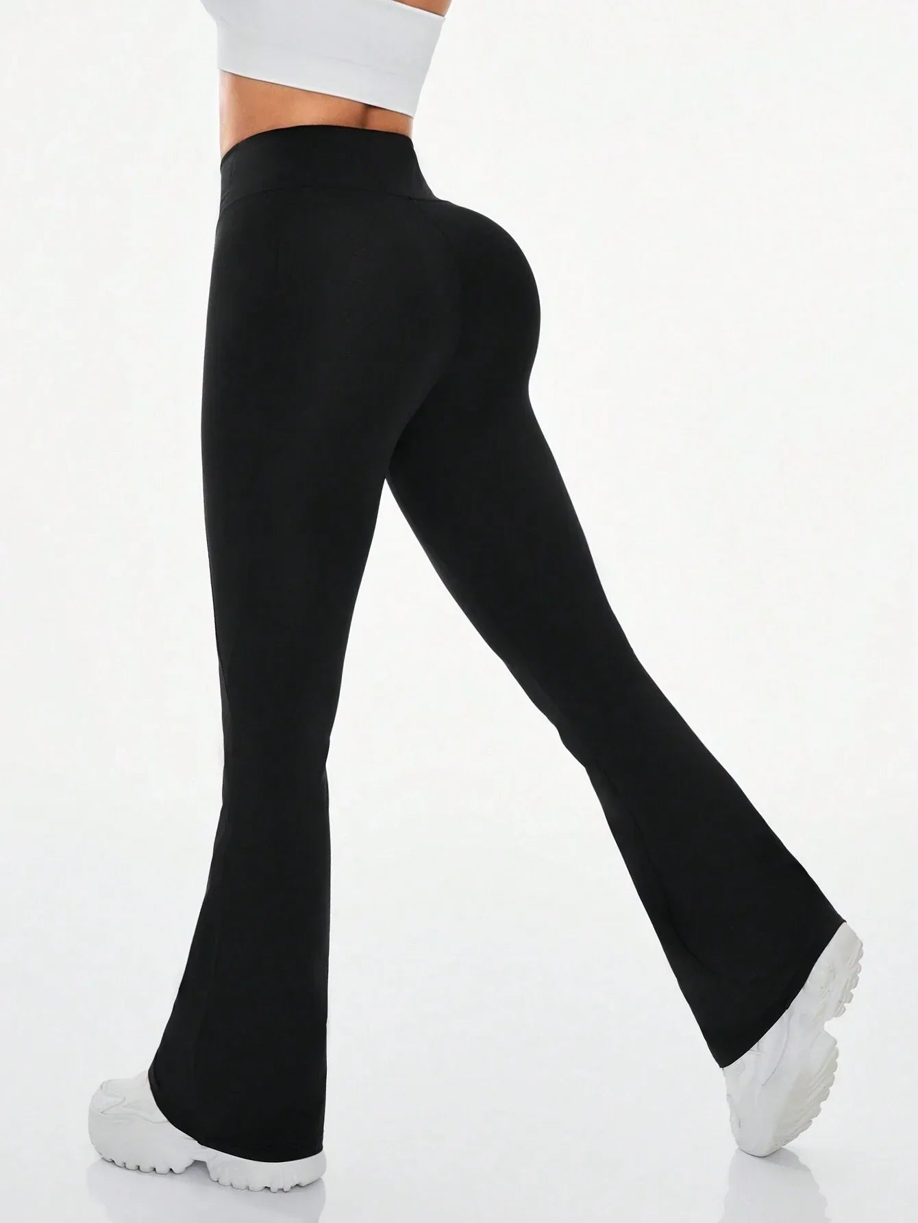 Buy SHEIN Daily&Casual Women's Solid Color Flare Activewear Pants in Pakistan