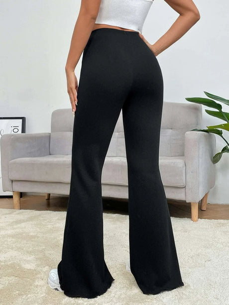 Buy SHEIN EZwear Balletcore Seam Front Flare Leg Back Pants in Pakistan