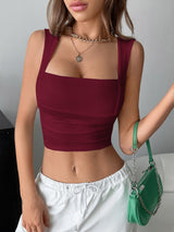 Buy SHEIN EZwear Square Neck Crop Tank Top in Pakistan