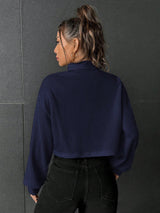 Buy SHEIN EZwear Stand Collar Ribbed Knit Women'S T-Shirt in Pakistan