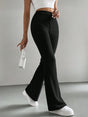 Buy SHEIN EZwear Y2k Women's Solid Color Flared Bell Bottom Black Pants in Pakistan