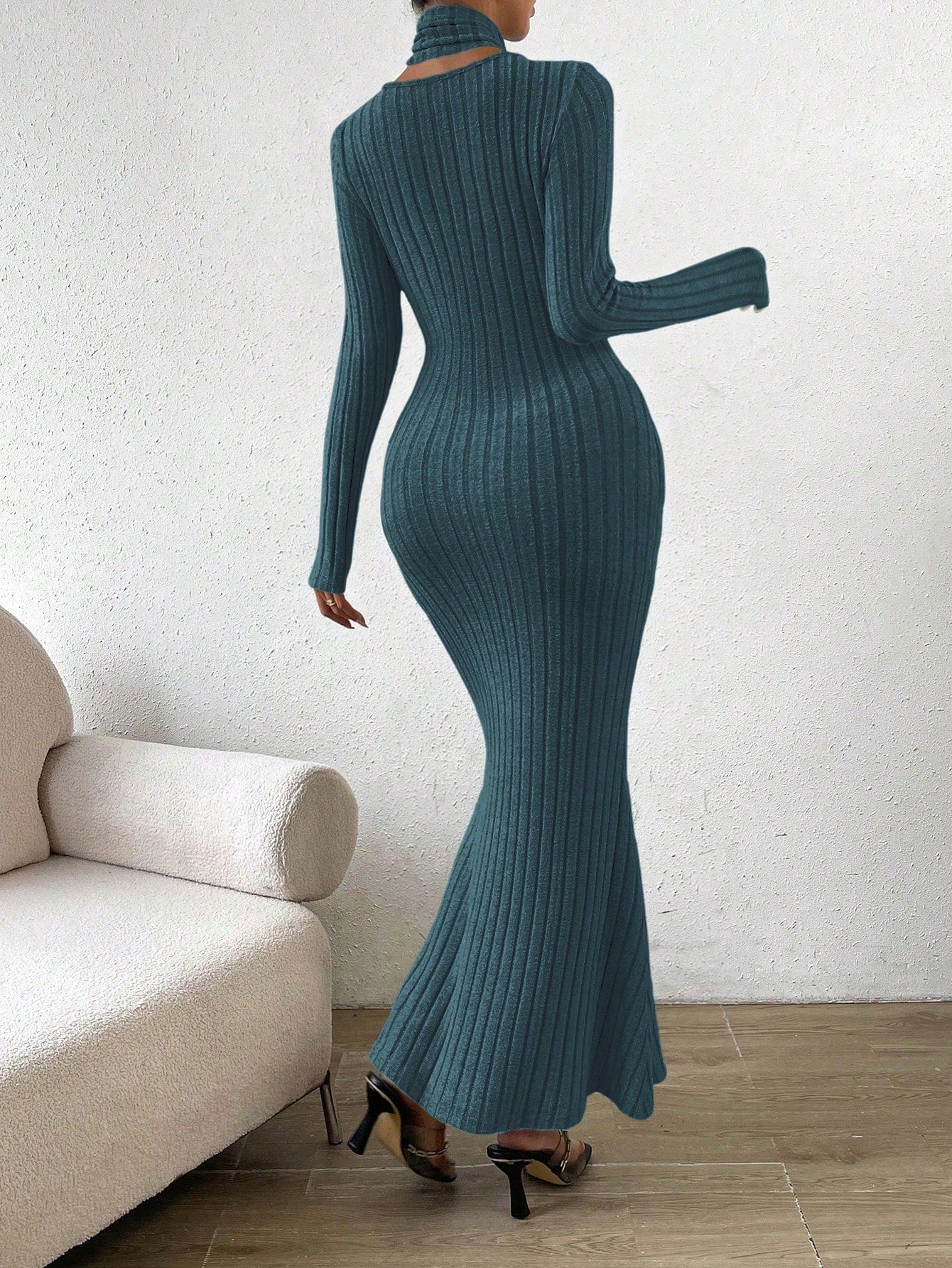 Buy SHEIN Essnce Hollow Out Front Halter Neck Bodycon Dress in Pakistan