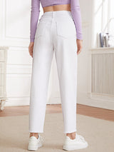 Buy SHEIN Essnce Raw Hem Mom Jeans in Pakistan