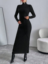 Buy SHEIN Essnce Solid High Neck Tee & Ribbed Skirt in Pakistan