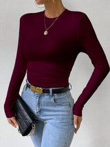 Buy SHEIN Essnce Solid Ruched Tee in Pakistan