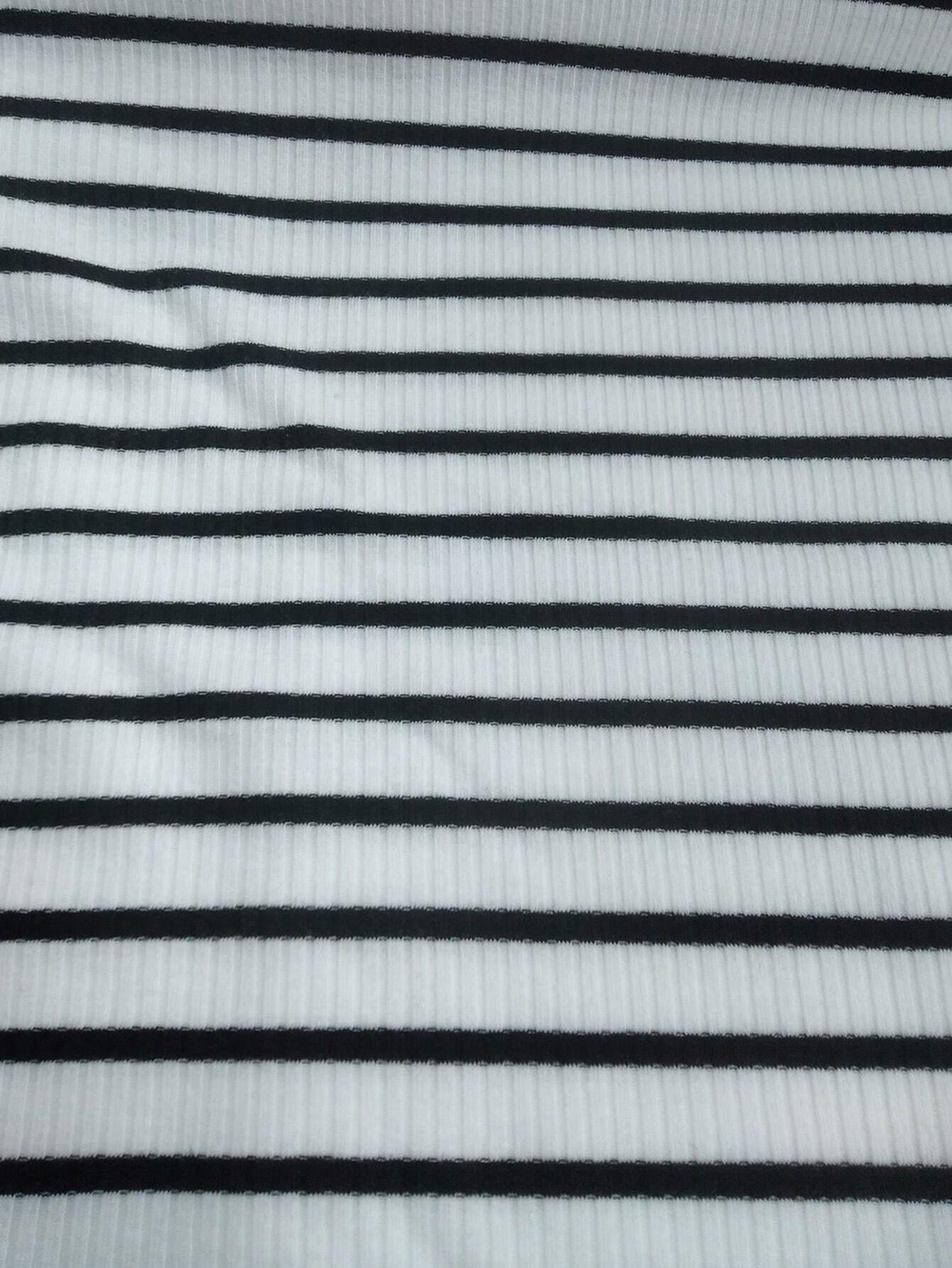 Buy SHEIN Essnce Striped Print Notched Neck Crop Tee & Split Thigh Skirt in Pakistan