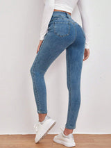 Buy SHEIN Frenchy High Waist Skinny Cropped Jeans in Pakistan