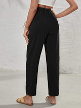 Buy SHEIN Frenchy High Waist Tie Front Tapered Pants in Pakistan
