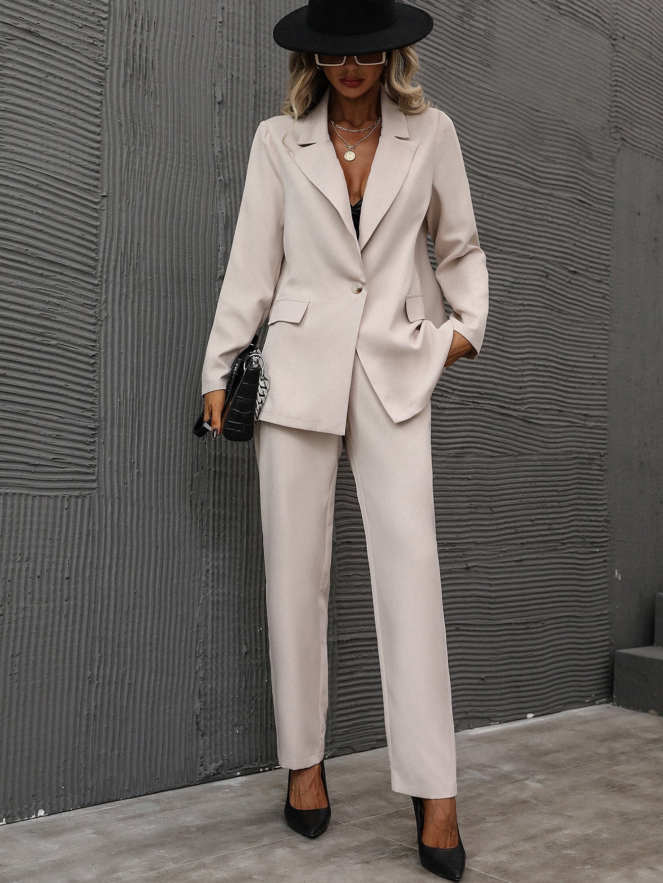 Buy SHEIN Single Button Lapel Collar Blazer (Only Blazer) in Pakistan