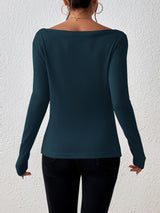 Buy SHEIN Frenchy Solid Boat Neck Tee in Pakistan
