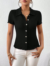 Buy SHEIN Frenchy Solid Button Front Tee in Pakistan